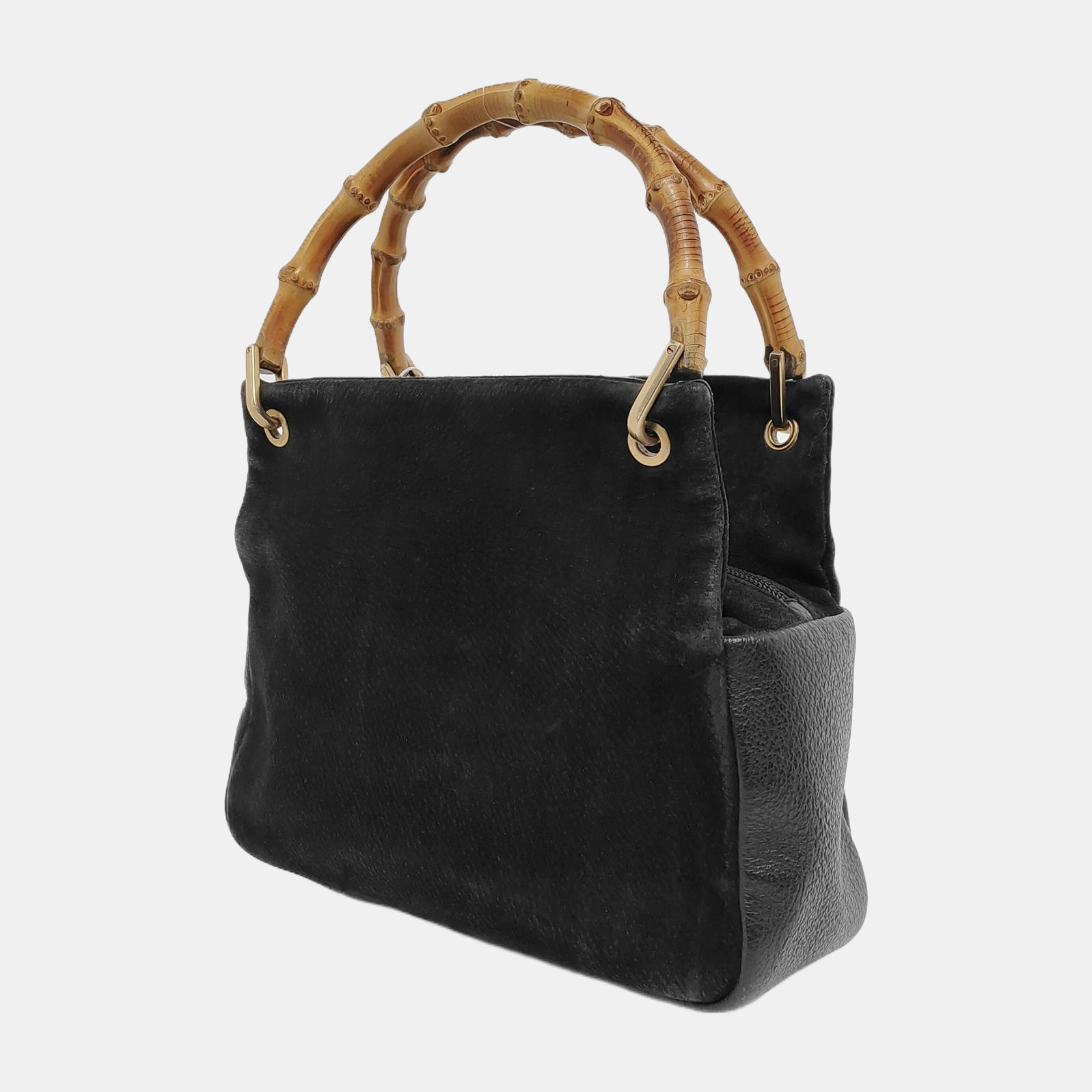 Authenticated pre-owned  Bamboo 1947 Suede Black - Top Handle Bag at Looply