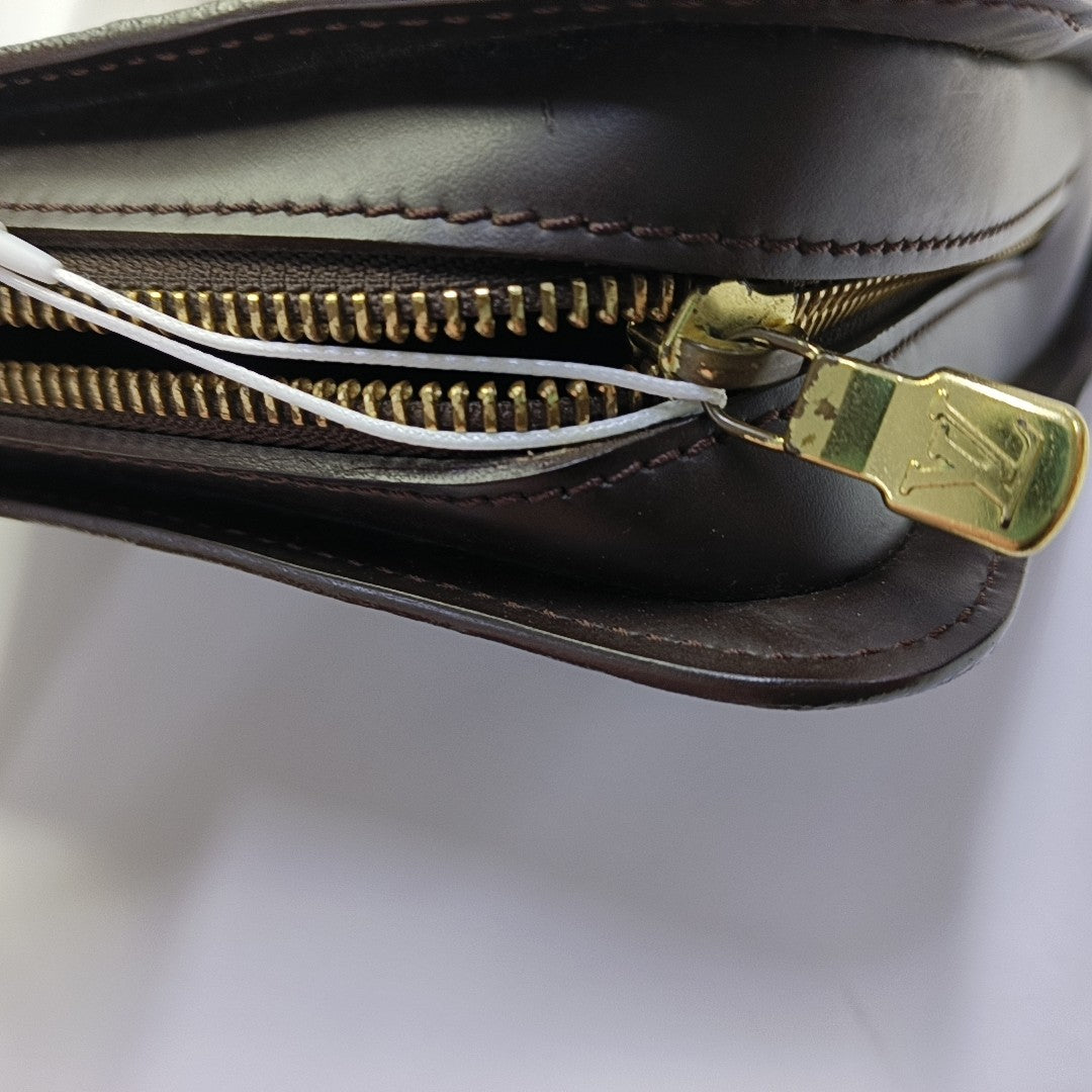 SAINT LOUIS Damier Ebene Coated Canvas Brown