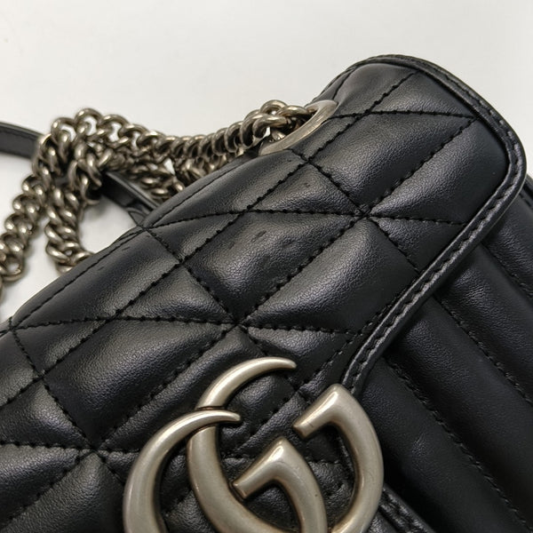 GG Marmont Small Quilted Calfskin Black