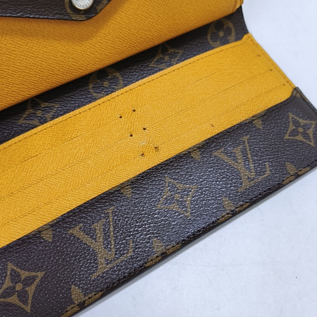 MARIE LOU Monogram Coated Canvas Brown Wallet
