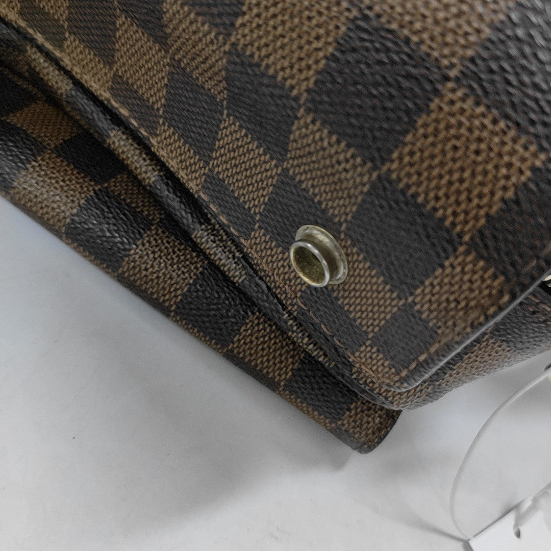 NAVIGLIO Damier Ebene Coated Canvas Brown