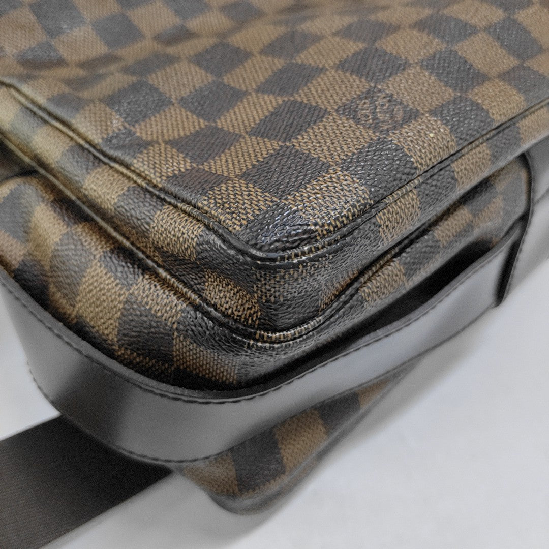 NAVIGLIO Damier Ebene Coated Canvas Brown