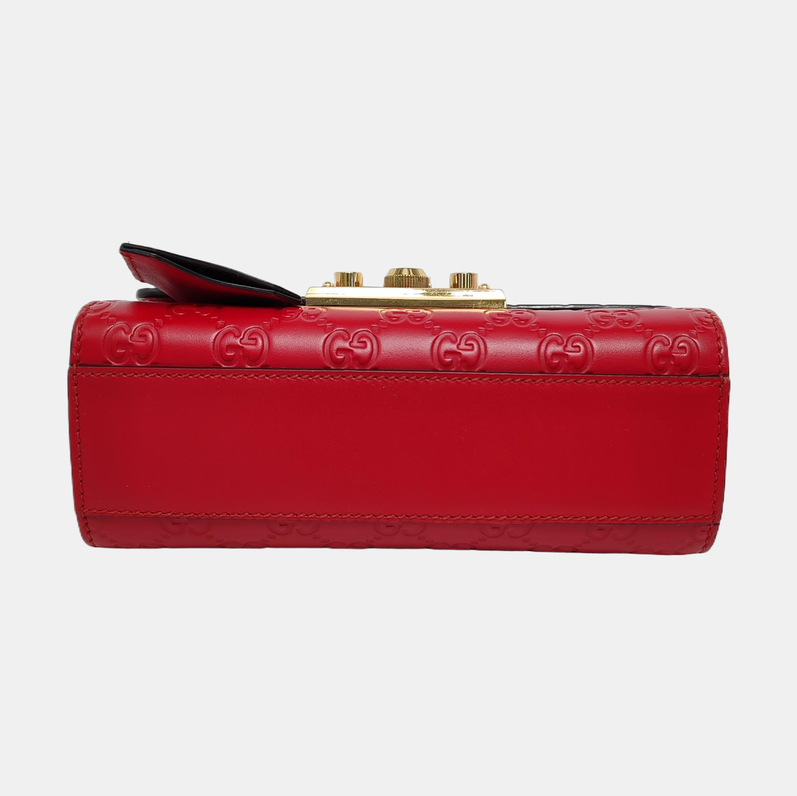 Authenticated pre-owned  Padlock Small Monogram Calfskin Red - Shoulder Bag at Looply