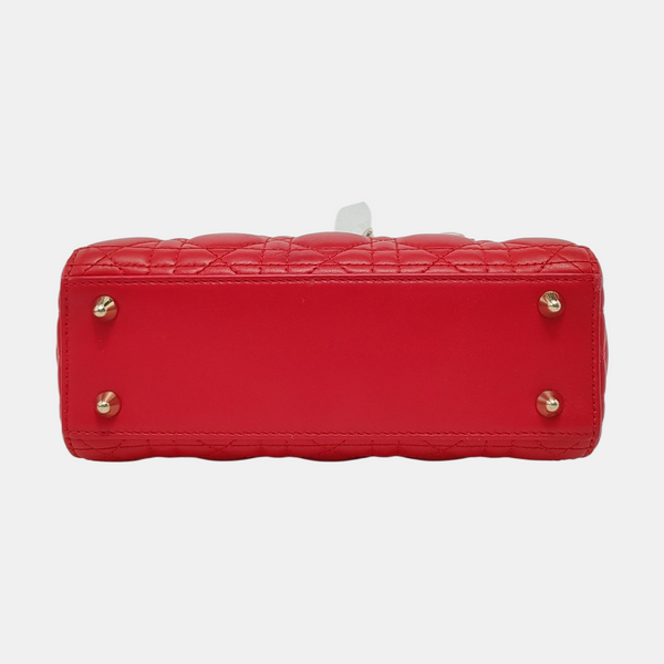 Authenticated pre-owned  Lady Dior Small Lambskin Red - Crossbody Bag at Looply