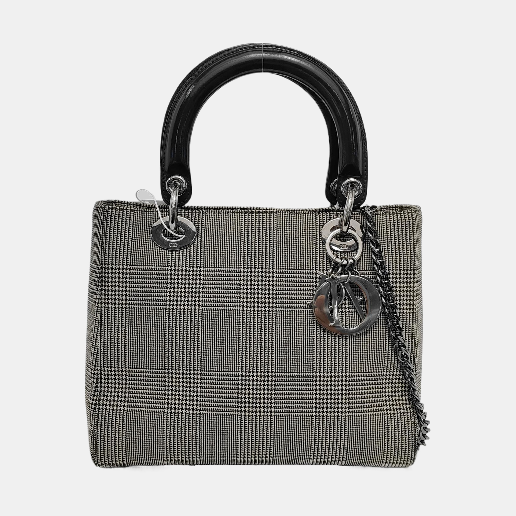 Authenticated pre-owned  Lady Dior Medium Canvas Gray - Shoulder Bag at Looply