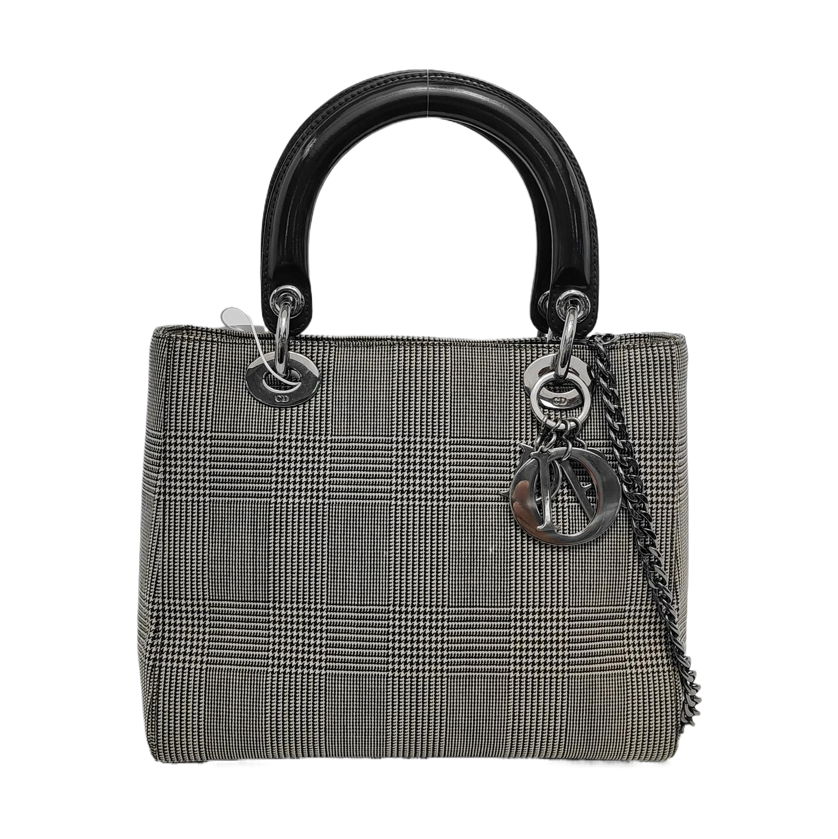 Authenticated pre-owned  Lady Dior Medium Canvas Gray - Shoulder Bag at Looply