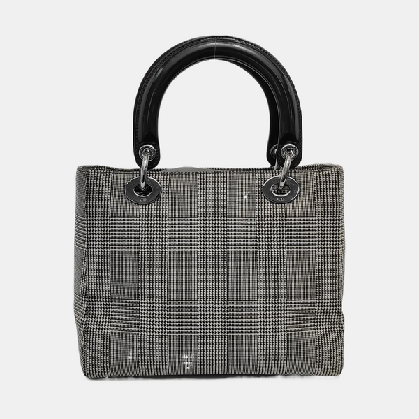 Authenticated pre-owned  Lady Dior Medium Canvas Gray - Shoulder Bag at Looply