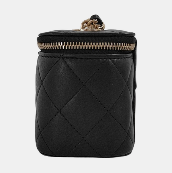 Authenticated pre-owned  Vanity Case Small Quilted Lambskin Black - Crossbody Bag at Looply
