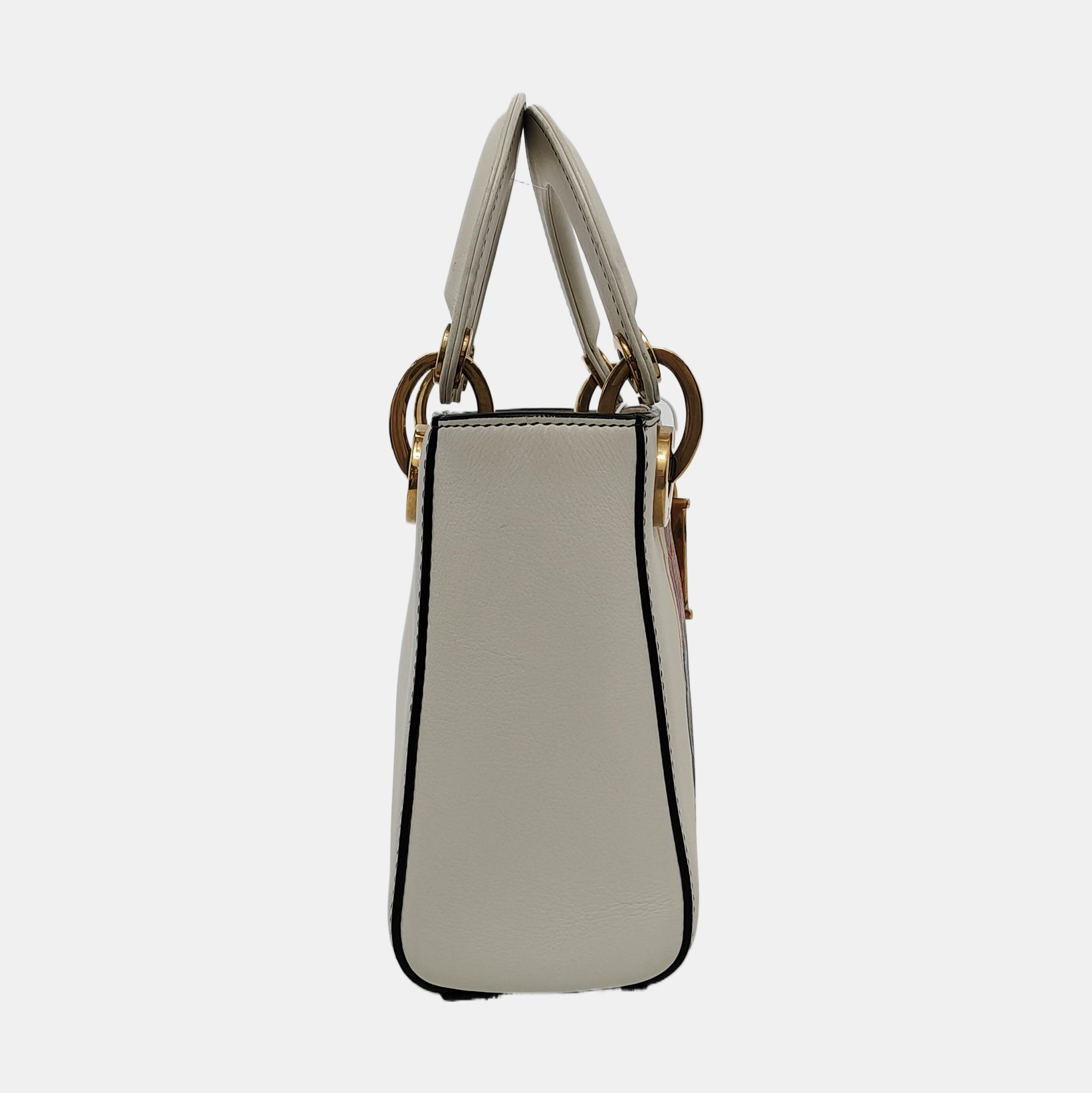 Authenticated pre-owned  Lady Dior Mini Lambskin White - Crossbody Bag at Looply