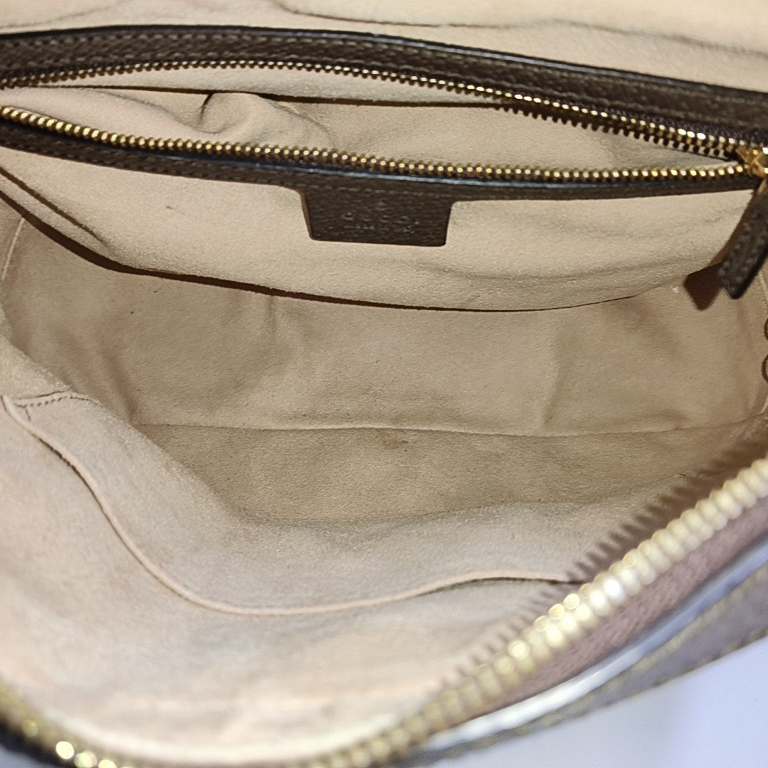 Ophidia Small Monogram Coated Canvas Beige