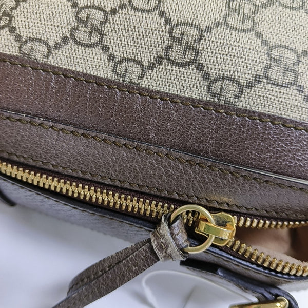 Ophidia Small Monogram Coated Canvas Beige