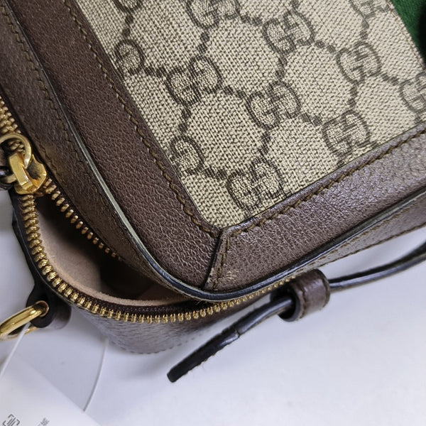 Ophidia Small Monogram Coated Canvas Beige