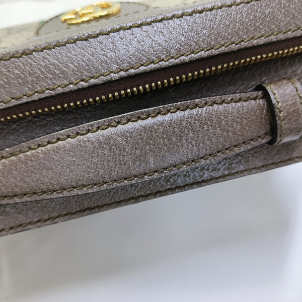 Ophidia Small Monogram Coated Canvas Beige