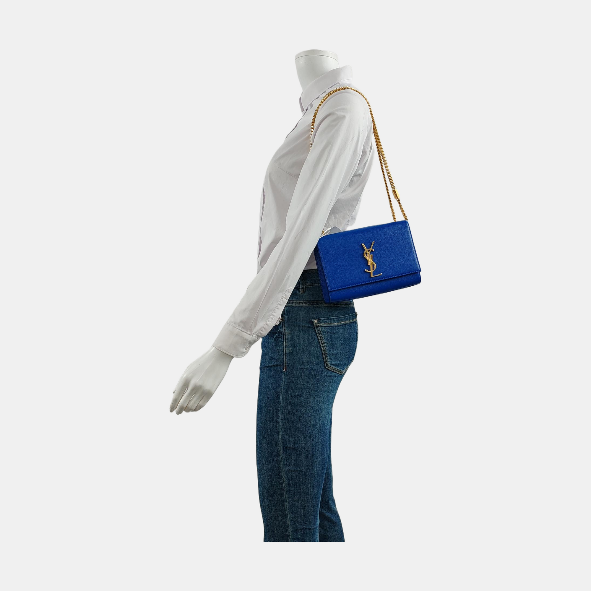 Authenticated pre-owned  Kate Small Calfskin Blue - Shoulder Bag at Looply