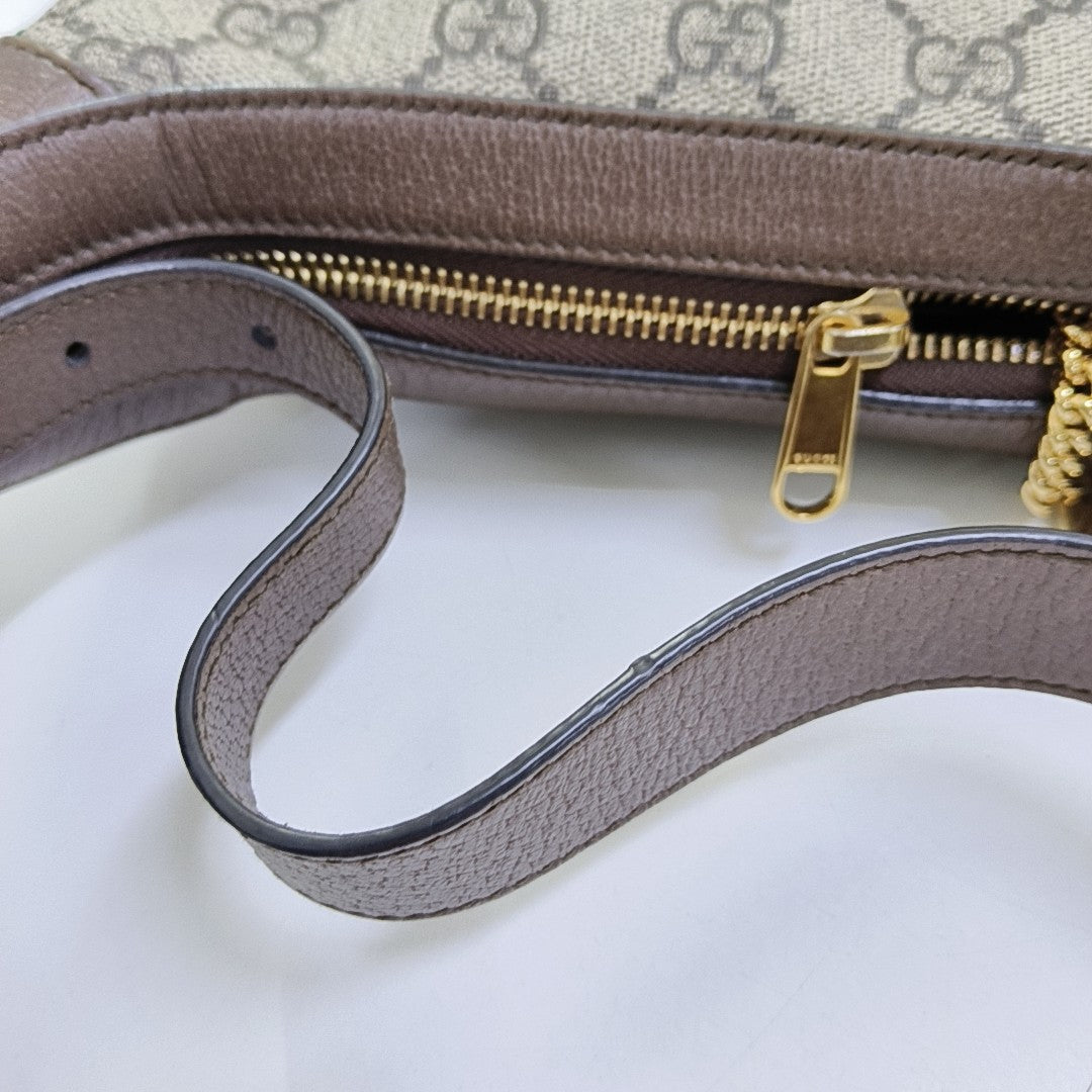 Ophidia Mini Monogram Coated Canvas Beige
