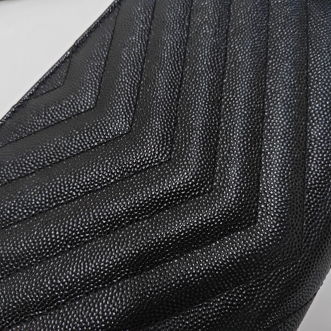MONOGRAM WOC Chevron Calfskin Black