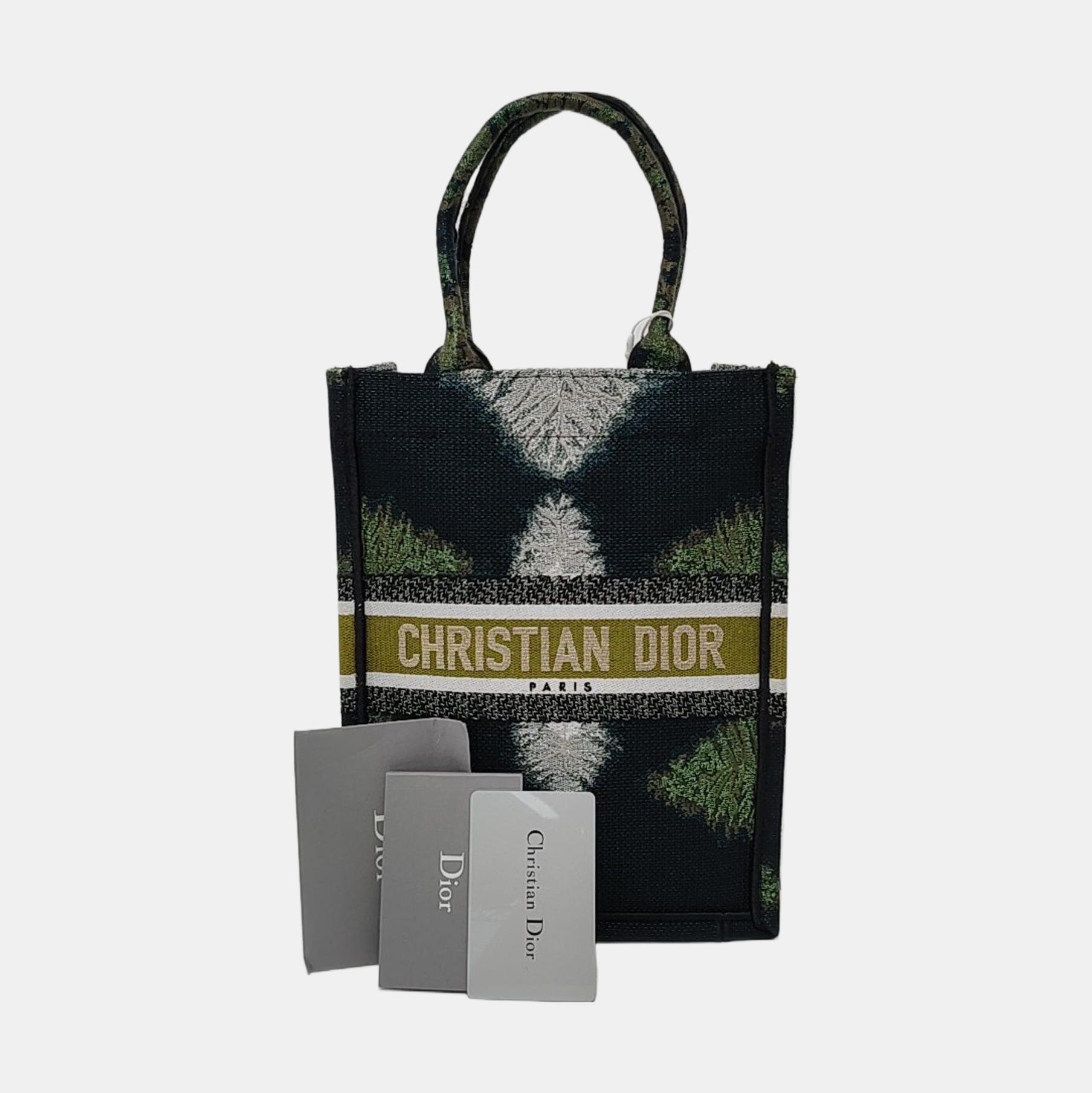 Authenticated pre-owned  Book Tote Fabric Green - Top Handle Bag at Looply