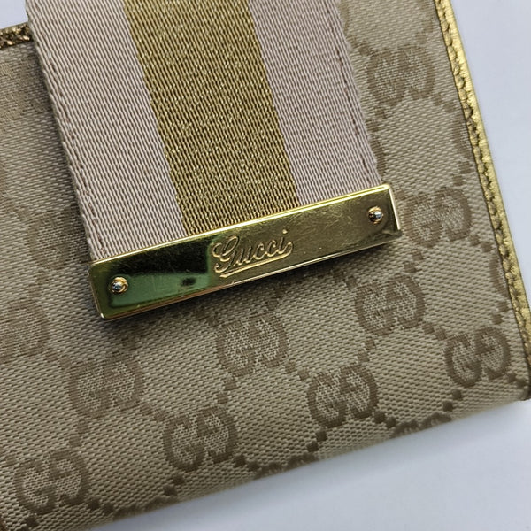 Monogram Fabric Wallet Beige