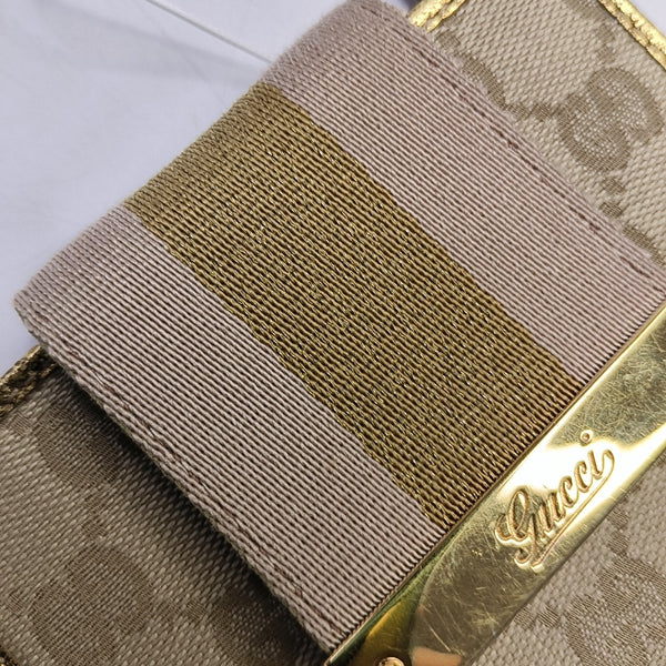 Monogram Fabric Wallet Beige