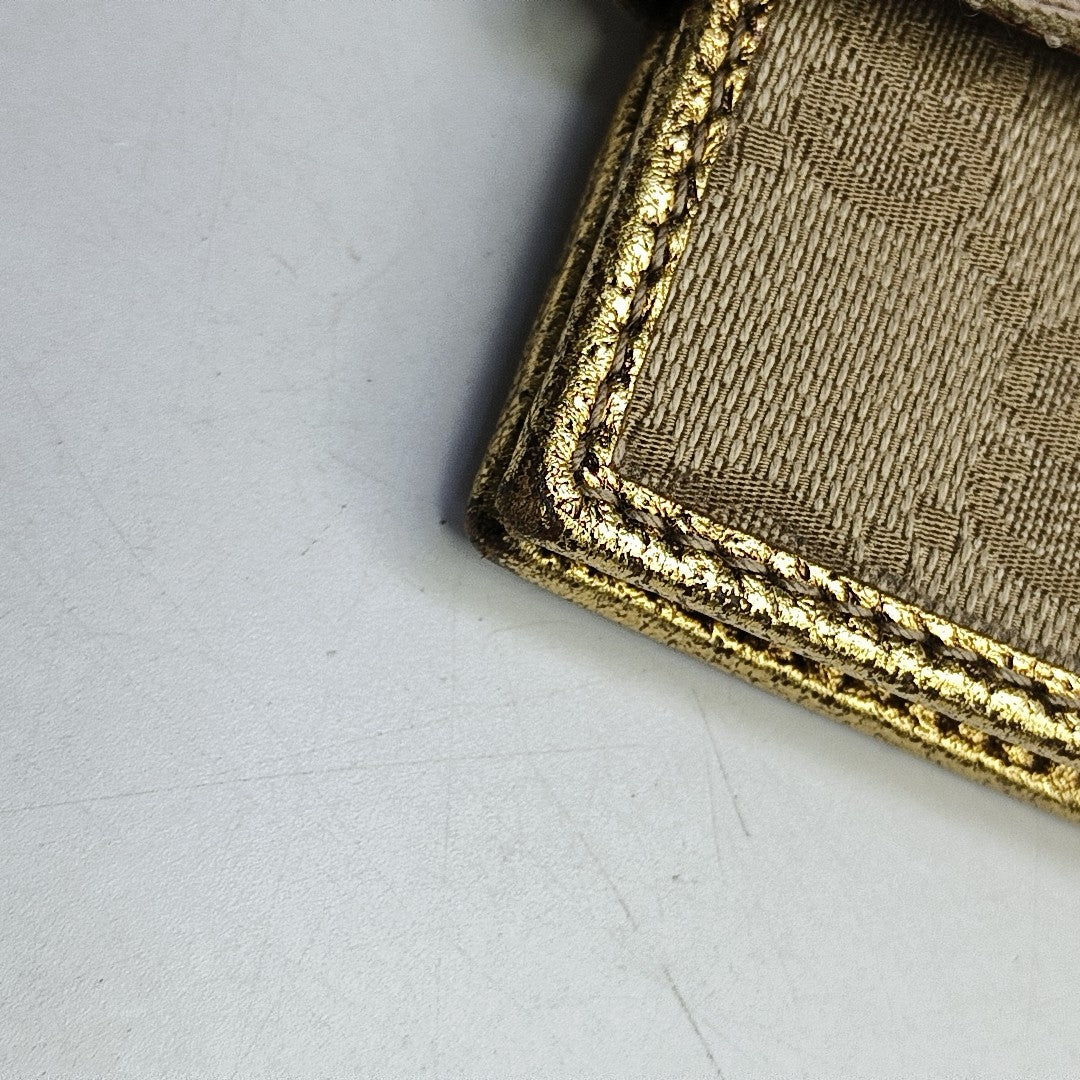 Monogram Fabric Wallet Beige