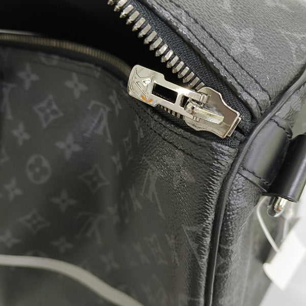 KEEPALL 55 Monogram Coated Canvas Black