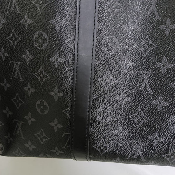 KEEPALL 55 Monogram Coated Canvas Black