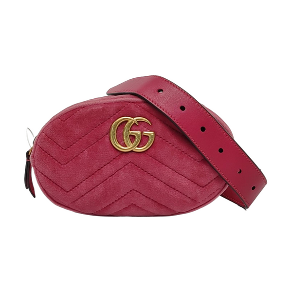 Authenticated pre-owned  GG Marmont Velvet Pink - Belt Bag at Looply