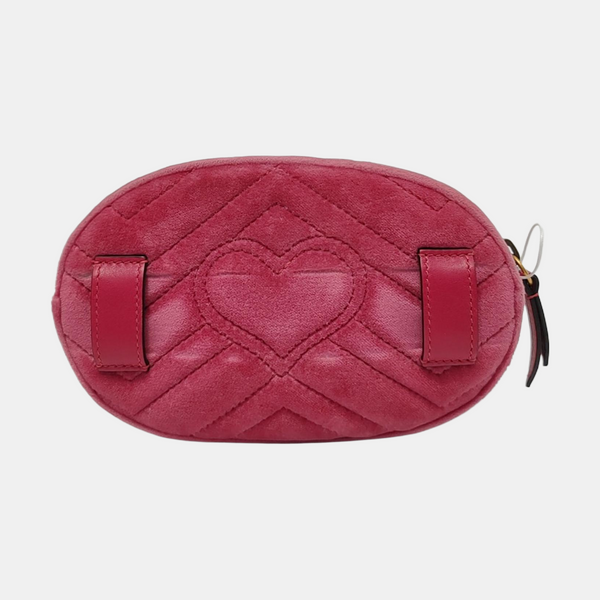 Authenticated pre-owned  GG Marmont Velvet Pink - Belt Bag at Looply