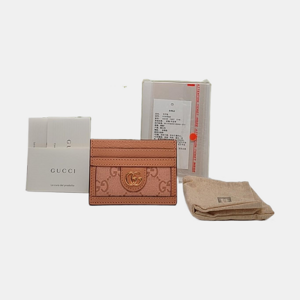 Authenticated pre-owned  Ophidia Monogram Calfskin Pink Card Holder - Card Holder at Looply