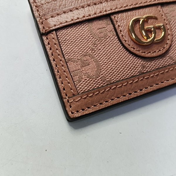 Authenticated pre-owned  Ophidia Monogram Calfskin Pink Card Holder - Card Holder at Looply