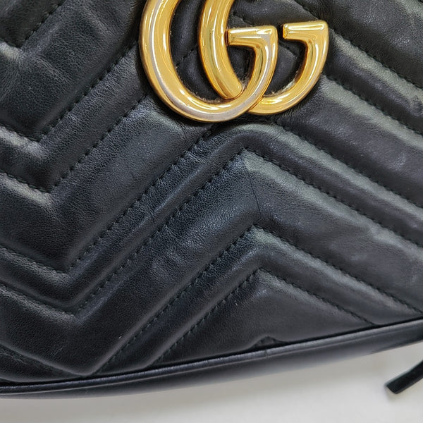 GG Marmont Small Quilted Calfskin Black