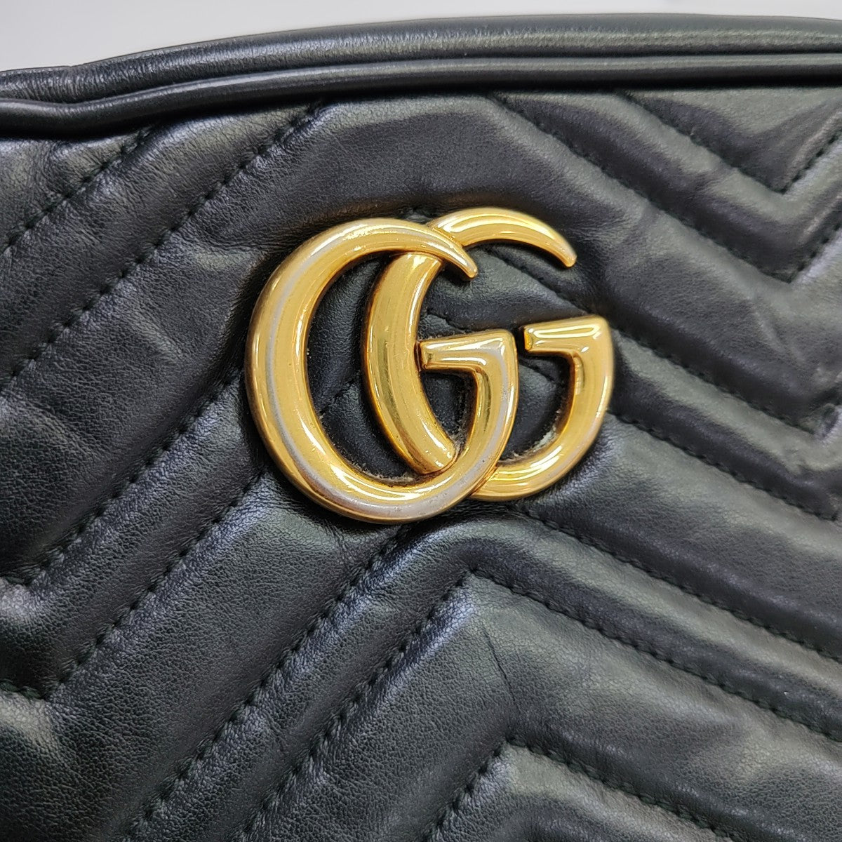 GG Marmont Small Quilted Calfskin Black