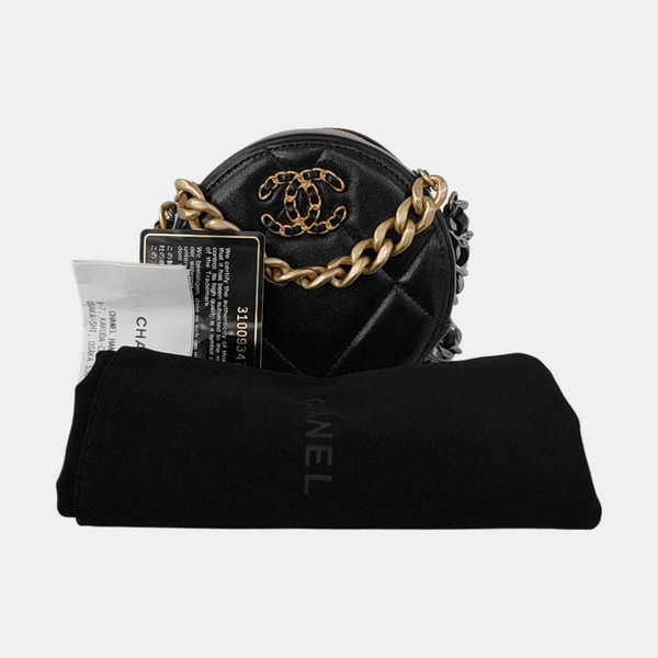Authenticated pre-owned  Chanel 19 Lambskin Black - Crossbody Bag at Looply
