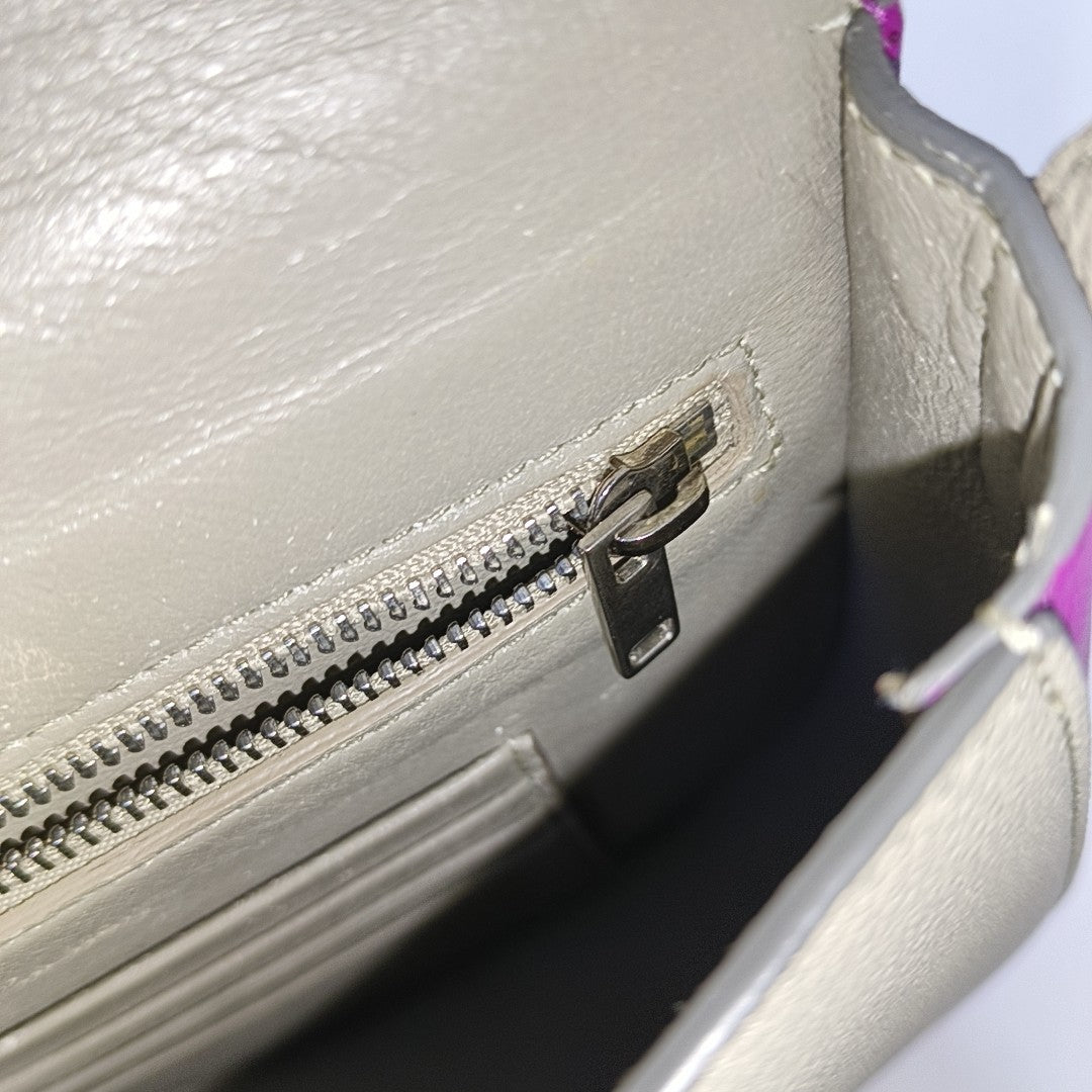 TROTTEUR Small Calfskin Gray