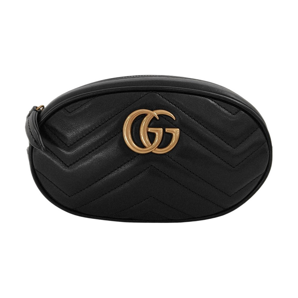 Authenticated pre-owned  GG Marmont Calfskin Black - Belt Bag at Looply