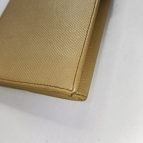 Grained Calfskin Wallet Yellow