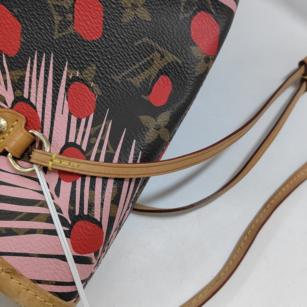 NEVERFULL MM Monogram Coated Canvas Brown