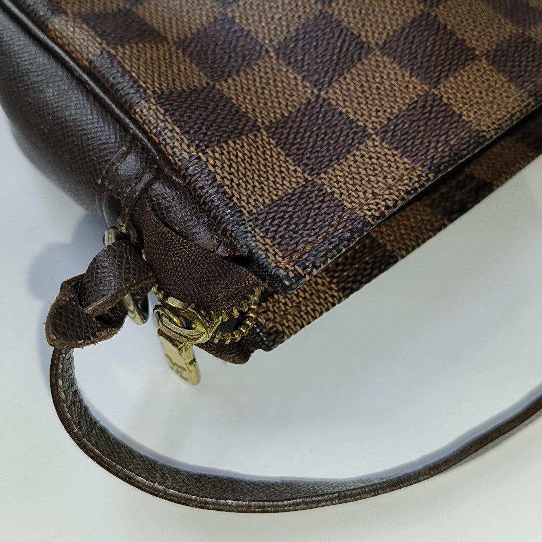 TROUSSE MAKE UP Damier Ebene Coated Canvas Brown