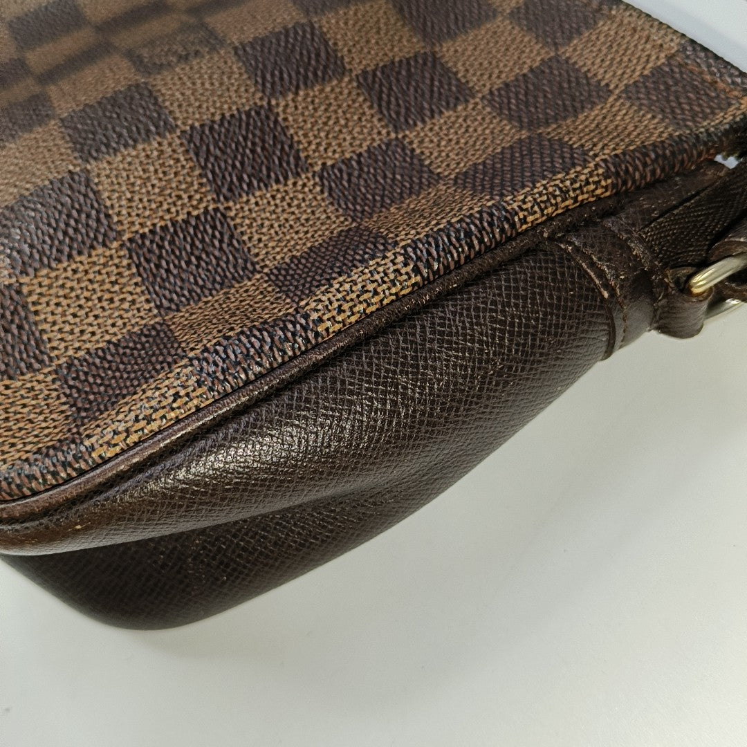 TROUSSE MAKE UP Damier Ebene Coated Canvas Brown