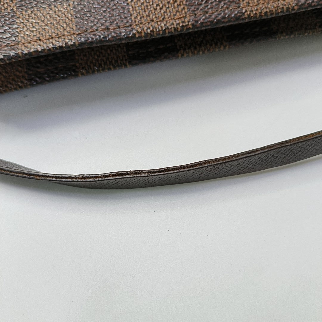 TROUSSE MAKE UP Damier Ebene Coated Canvas Brown