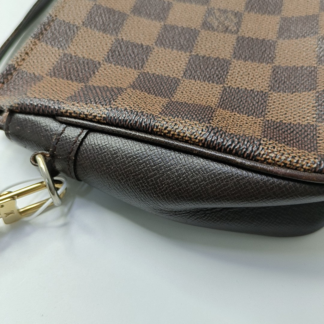 TROUSSE MAKE UP Damier Ebene Coated Canvas Brown