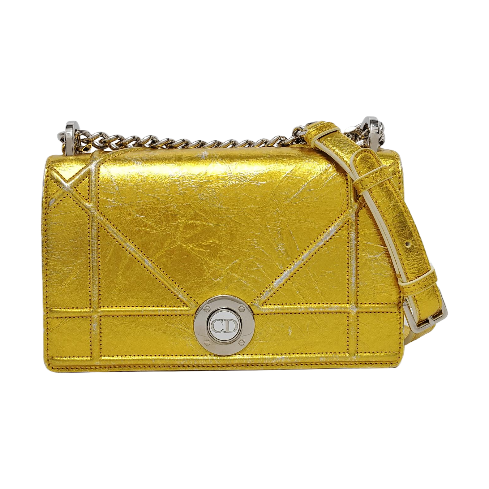 Authenticated pre-owned  Diorama Small Calfskin Yellow - Shoulder Bag at Looply