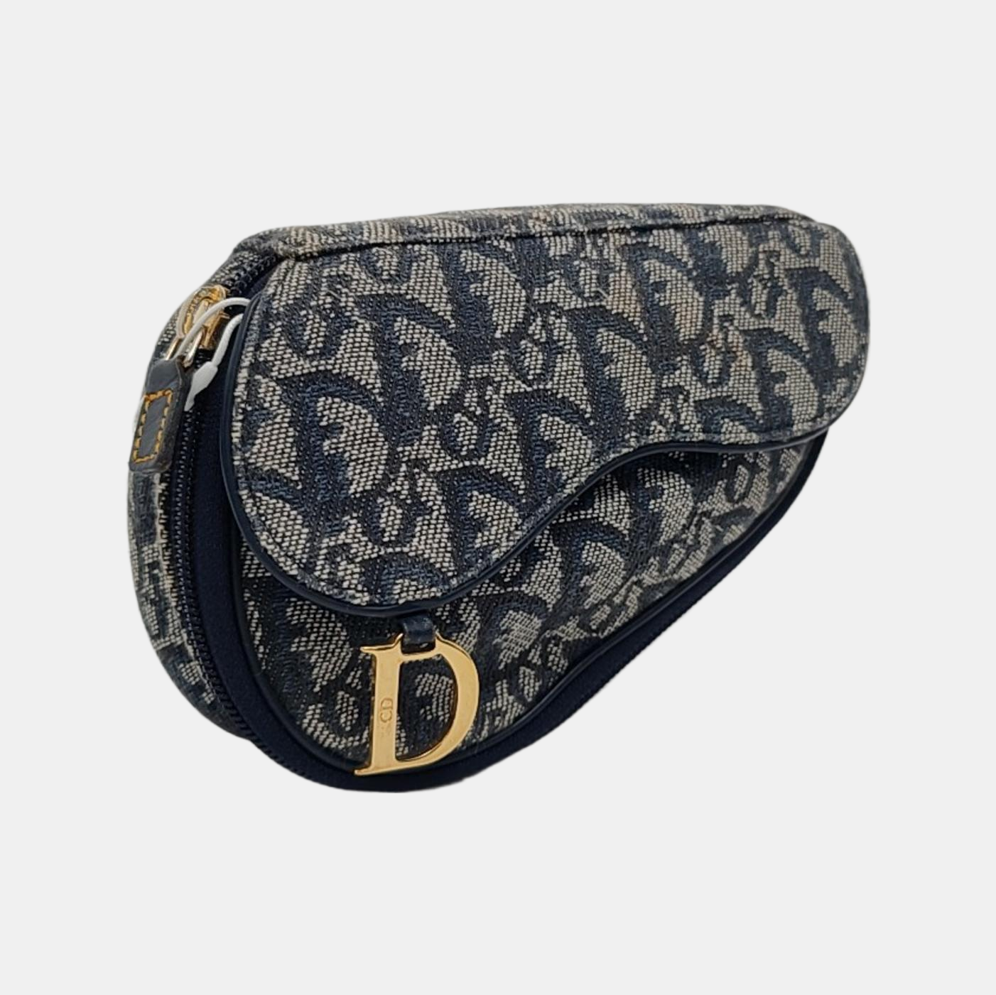 Authenticated pre-owned  Saddle Oblique Canvas Blue - Clutch at Looply