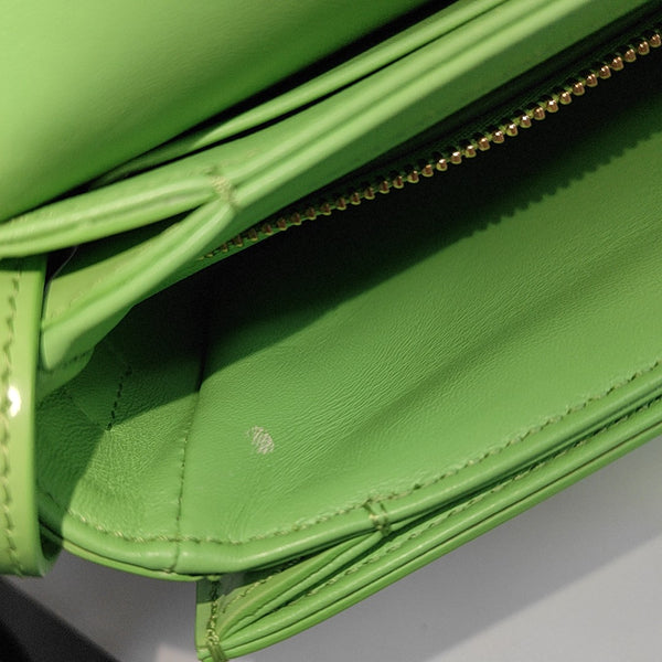 TRIOMPHE Small Quilted Calfskin Green