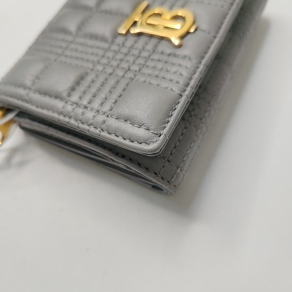 Quilted Lambskin Wallet Gray