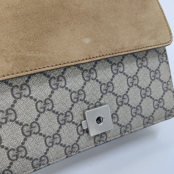Dionysus Mini Monogram Coated Canvas Beige