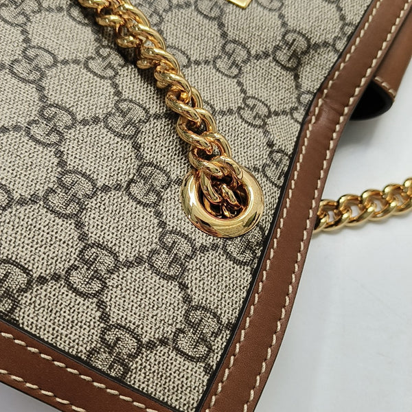 Padlock Medium Monogram Coated Canvas Beige