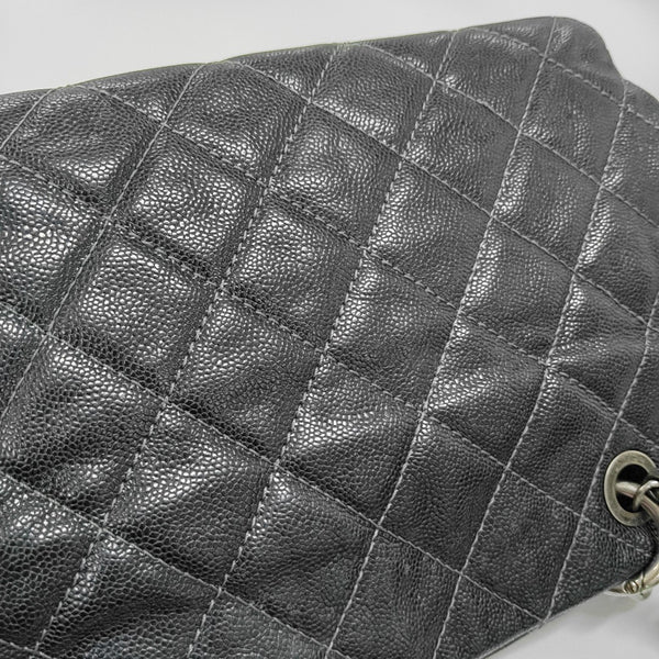 CC TIMELESS SOFT Small Quilted Grained Calfskin Gray