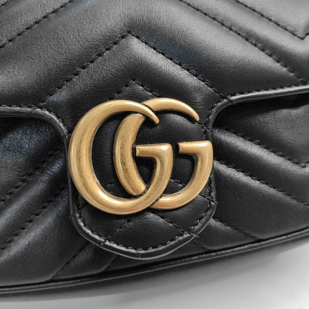GG Marmont Mini Quilted Calfskin Black