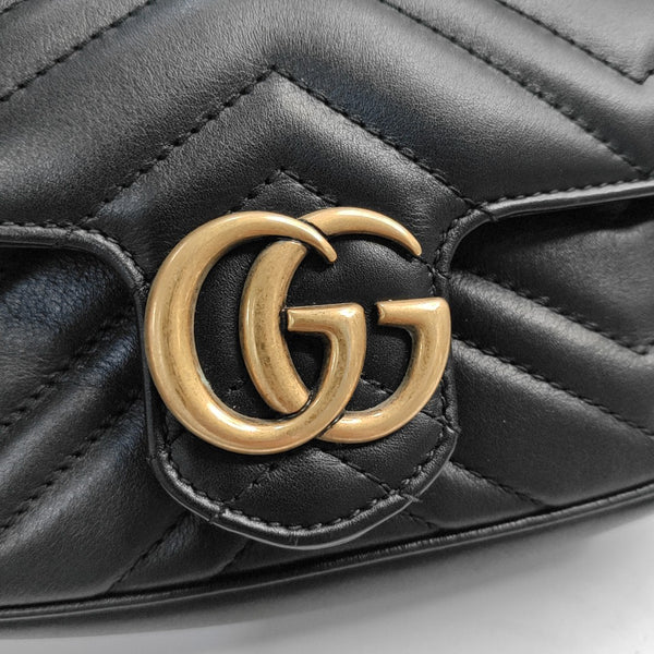 GG Marmont Mini Quilted Calfskin Black